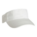 Laundered Chino Twill Visor with Hook and Loop Closure (White)
